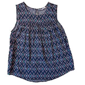 Sonoma Women's Blue & Pink Sleeveless Top, Large